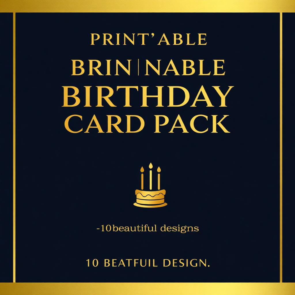 Printable Birthday Card Pack — 10 Designs
